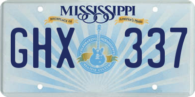 MS license plate GHX337