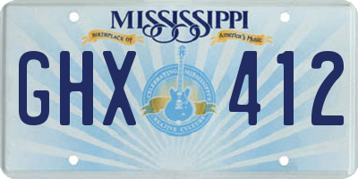 MS license plate GHX412