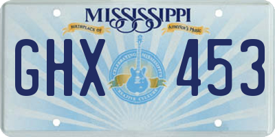 MS license plate GHX453