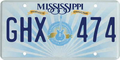 MS license plate GHX474