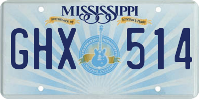 MS license plate GHX514
