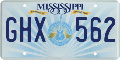 MS license plate GHX562