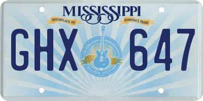 MS license plate GHX647