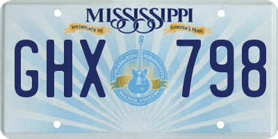 MS license plate GHX798
