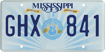 MS license plate GHX841
