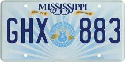 MS license plate GHX883