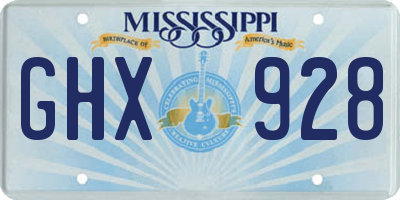 MS license plate GHX928