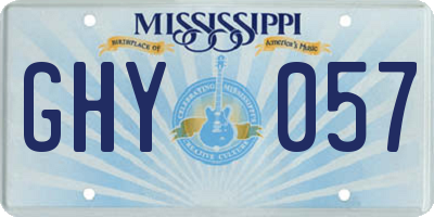 MS license plate GHY057
