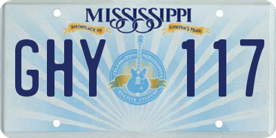 MS license plate GHY117