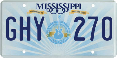 MS license plate GHY270