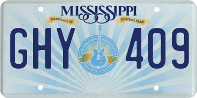 MS license plate GHY409