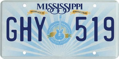 MS license plate GHY519