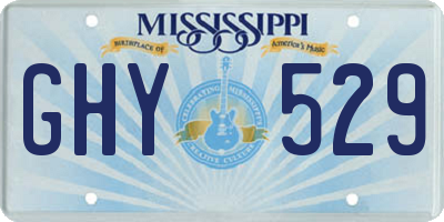 MS license plate GHY529