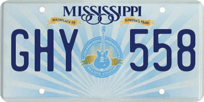 MS license plate GHY558