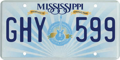 MS license plate GHY599