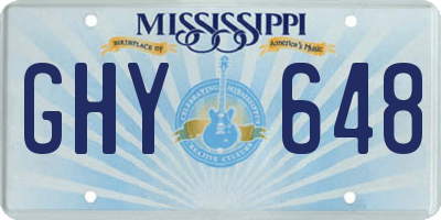 MS license plate GHY648