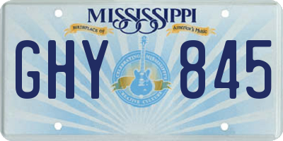 MS license plate GHY845