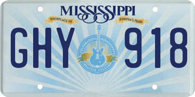 MS license plate GHY918
