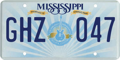 MS license plate GHZ047