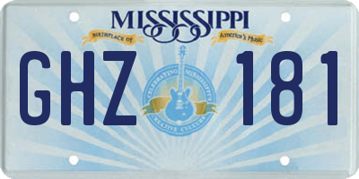 MS license plate GHZ181