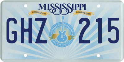 MS license plate GHZ215