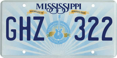 MS license plate GHZ322