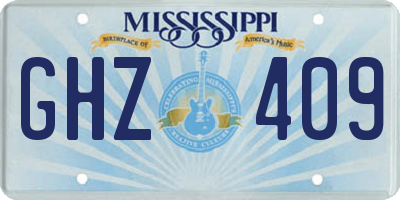 MS license plate GHZ409