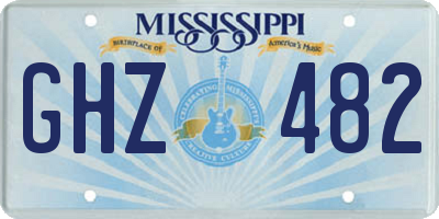 MS license plate GHZ482