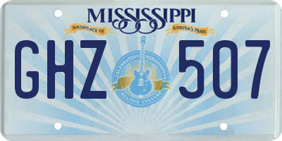 MS license plate GHZ507
