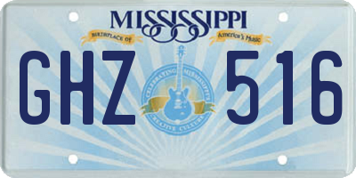 MS license plate GHZ516