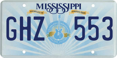 MS license plate GHZ553
