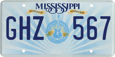 MS license plate GHZ567