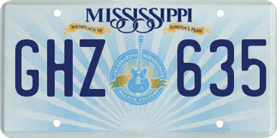 MS license plate GHZ635