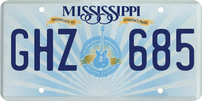 MS license plate GHZ685