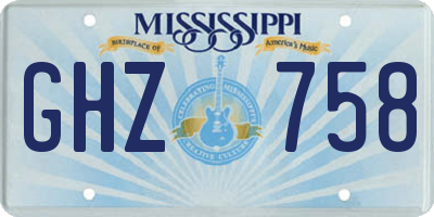 MS license plate GHZ758