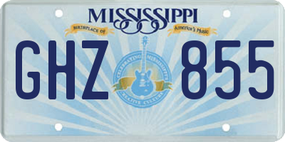 MS license plate GHZ855