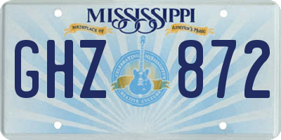 MS license plate GHZ872