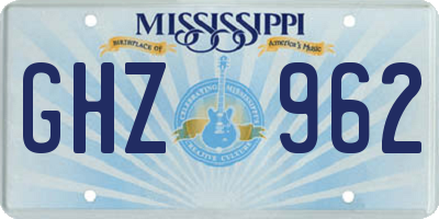 MS license plate GHZ962
