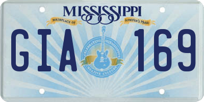 MS license plate GIA169