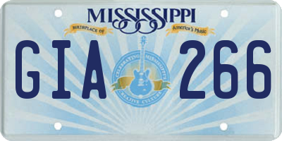 MS license plate GIA266
