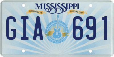 MS license plate GIA691