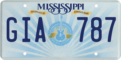 MS license plate GIA787