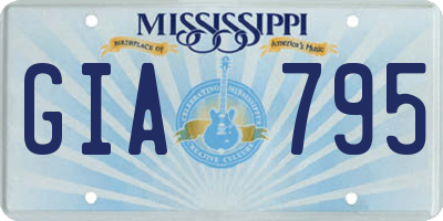 MS license plate GIA795