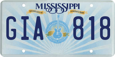 MS license plate GIA818