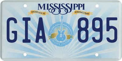MS license plate GIA895