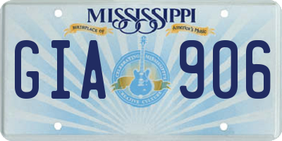 MS license plate GIA906
