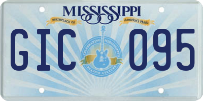 MS license plate GIC095