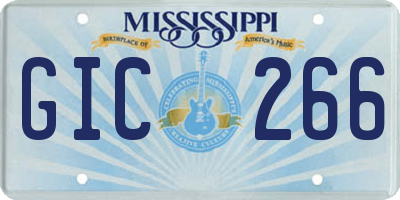 MS license plate GIC266