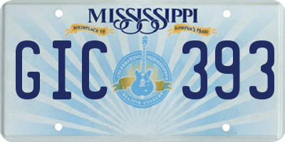 MS license plate GIC393