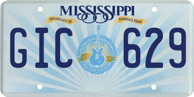 MS license plate GIC629
